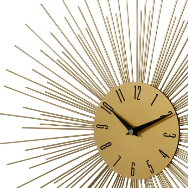 Clocks-Kirkland's Home Gold Metal Sunburst Wall Clock