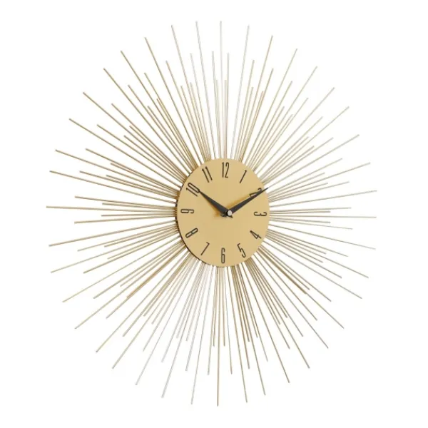 Clocks-Kirkland's Home Gold Metal Sunburst Wall Clock