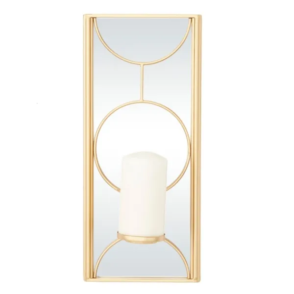Sconces-Kirkland's Home Gold Mirrored Geometric Sconce