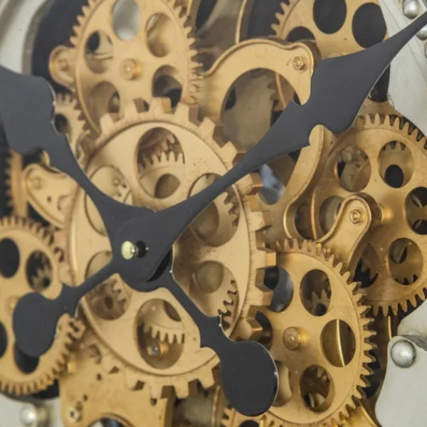 Clocks-Kirkland's Home Gold Moving Gears Open Wall Clock