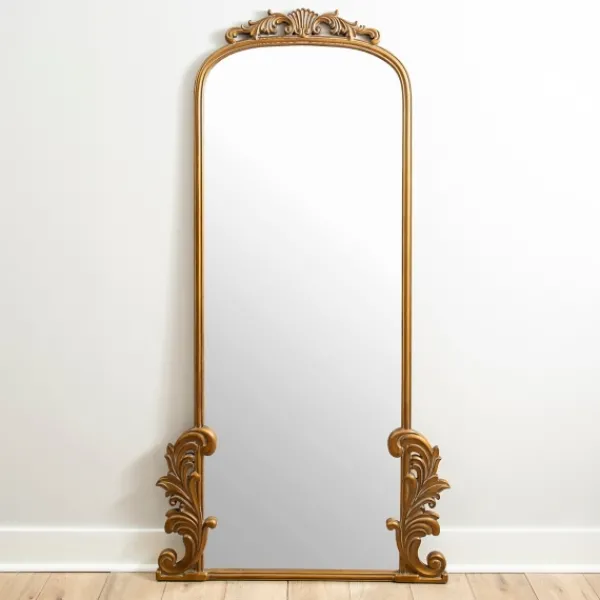 Decorative Mirrors-Kirkland's Home Gold Ornate Scroll Bordeaux Leaner Mirror