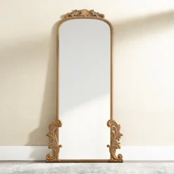 Decorative Mirrors-Kirkland's Home Gold Ornate Scroll Bordeaux Leaner Mirror