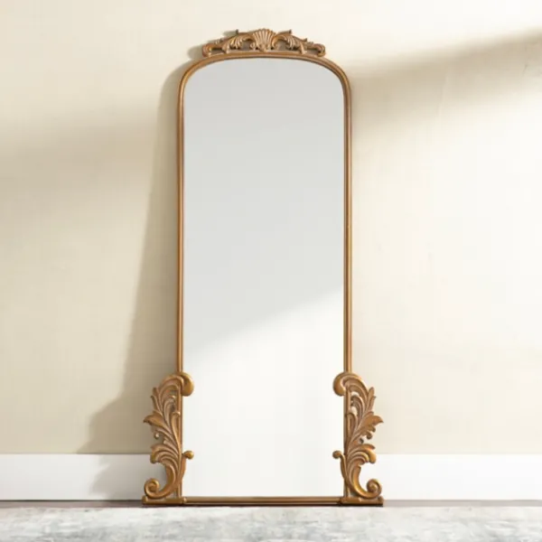 Decorative Mirrors-Kirkland's Home Gold Ornate Scroll Bordeaux Leaner Mirror