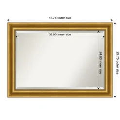 Decorative Mirrors-Kirkland's Home Gold Patina Scalloped Frame Beveled Mirror