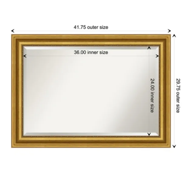 Decorative Mirrors-Kirkland's Home Gold Patina Scalloped Frame Beveled Mirror