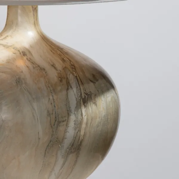 Table Lamps-Kirkland's Home Gold Pistachio Swirl Gourd Table Lamp Ivory