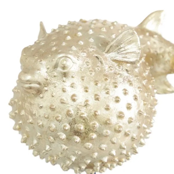 Statues & Figurines-Kirkland's Home Gold Puffer Fish Sculpture Gold/Black