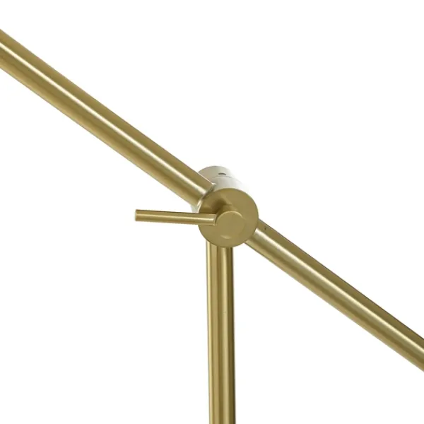 Floor Lamps-Kirkland's Home Gold Ribbed Glass Task Floor Lamp Clear