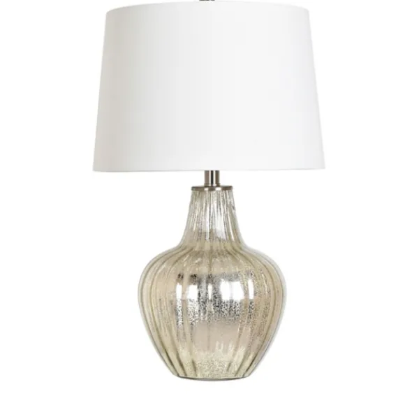 Table Lamps-Kirkland's Home Gold Ribbed Mercury Glass Table Lamp White