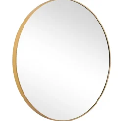 Framed Mirrors-Kirkland's Home Gold Round Simple Frame Large Wall Mirror