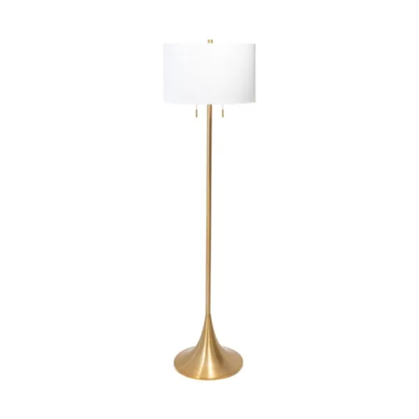 Floor Lamps-Kirkland's Home Gold Sleek Modern Floor Lamp White