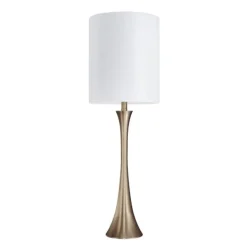 Table Lamps-Kirkland's Home Gold Sparkle Shade Tapered Table Lamps, Set Of 2 White