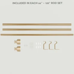 Curtain Rods & Hardware-Kirkland's Home Gold Stacked Cylinder Curtain Rod, 120 In.