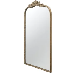 Decorative Mirrors-Kirkland's Home Gold Studded Scroll Arched Mirror, 36 In.