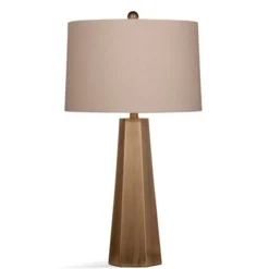 Table Lamps-Kirkland's Home Gold Tapered Hexagon Table Lamp Tan