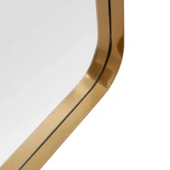 Decorative Mirrors-Kirkland's Home Gold Thin Iron Frame Curved Corner Mirror