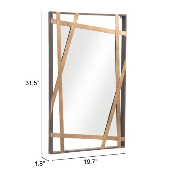Framed Mirrors-Kirkland's Home Gold Tilted Abstract Framed Mirror