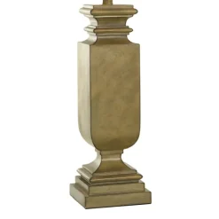Table Lamps-Kirkland's Home Gold Traditional Rectangular Table Lamp Gold/Tan