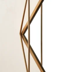 Decorative Mirrors-Kirkland's Home Gold Wire Metal Hexagon Frame Wall Mirror