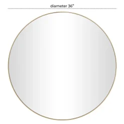 Decorative Mirrors-Kirkland's Home Gold Wood Round Frame Mirror