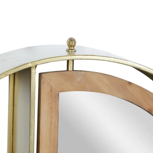 Shelves-Kirkland's Home Golden Floating Shelf With Half-Moon Mirror