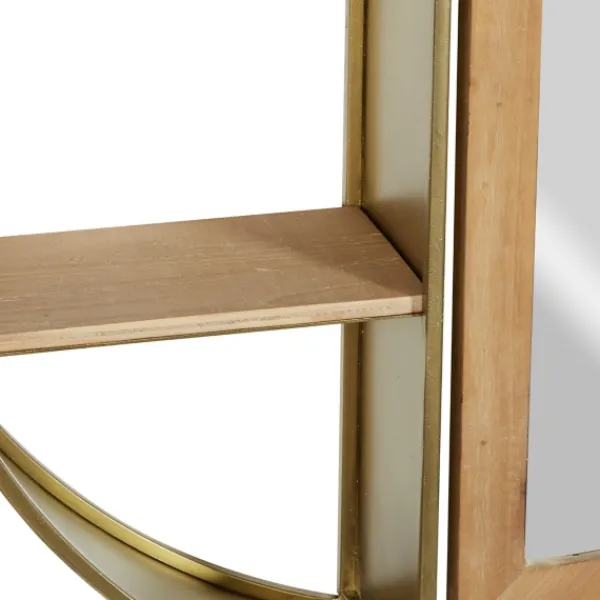 Shelves-Kirkland's Home Golden Floating Shelf With Half-Moon Mirror