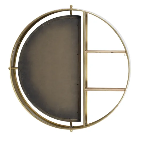 Shelves-Kirkland's Home Golden Floating Shelf With Half-Moon Mirror
