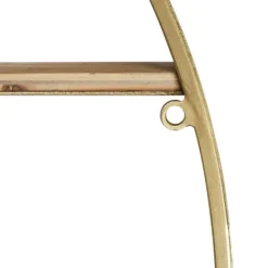 Shelves-Kirkland's Home Golden Floating Shelf With Half-Moon Mirror