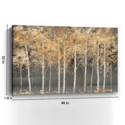 Canvas Art-Kirkland's Home Golden Forest Light Giclee Canvas Art Print Black/Gold