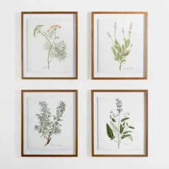 Framed Art-Kirkland's Home Golden Leaves Herbs Rosemary Framed Art Print White/Green