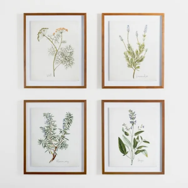 Framed Art-Kirkland's Home Golden Leaves Herbs Sage Framed Art Print White/Green