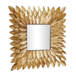 Framed Mirrors-Kirkland's Home Golden Leaves Metal Framed Mirror