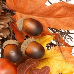 Wreaths-Kirkland's Home Golden Maple Pumpkins Harvest Wreath Orange/Red/Brown