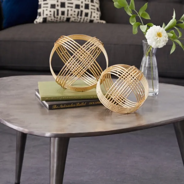 Bowl Filler-Kirkland's Home Golden Minimalist Line Orbs, Set Of 2