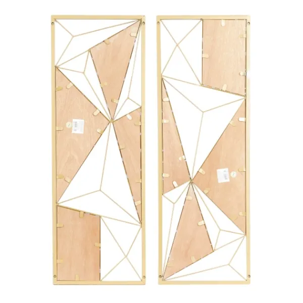 Wall Plaques-Kirkland's Home Golden Mocha Triangular Cut-Out Plaques, Set Of 2 Gold/Brown/Black