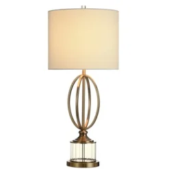 Table Lamps-Kirkland's Home Golden Open Egg Base Table Lamp White
