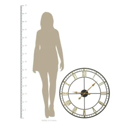 Clocks-Kirkland's Home Golden Open Face Industrial Wall Clock