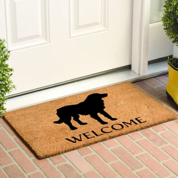 Doormats-Kirkland's Home Golden Retriever Welcome Doormat Tan/Black
