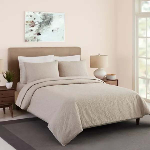 Duvets-Kirkland's Home Golden Shore Textured 3-Pc. Queen Duvet Set Tan