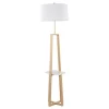 Floor Lamps-Kirkland's Home Golden Triangle Marble Shelf Floor Lamp White