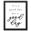 Wall Quotes & Signs-Kirkland's Home Good Day For A Good Day Framed Canvas Wall Plaque White/Black
