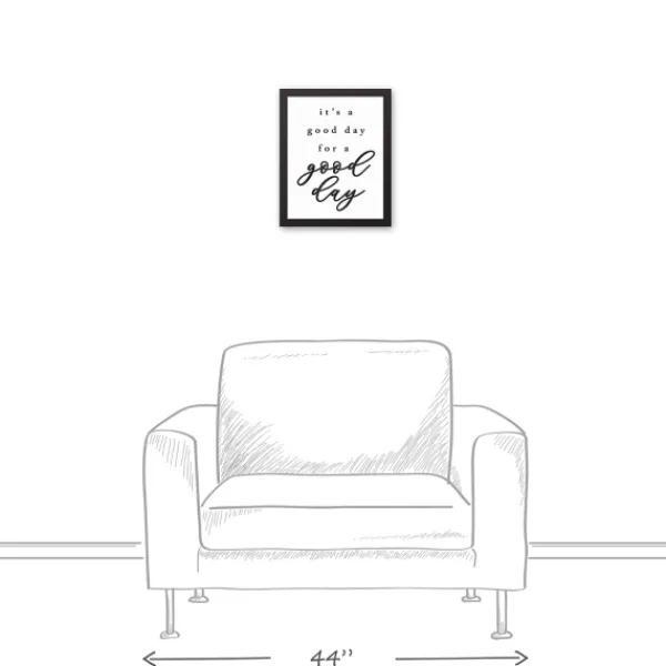 Wall Quotes & Signs-Kirkland's Home Good Day For A Good Day Framed Canvas Wall Plaque White/Black