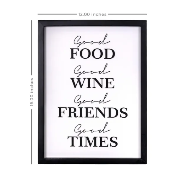 Wall Quotes & Signs-Kirkland's Home Good Food, Good Times Framed Wall Plaque White/Black