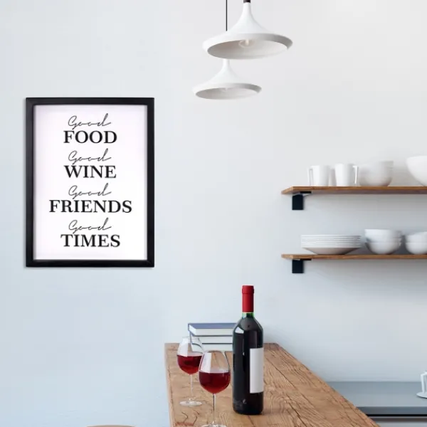 Wall Quotes & Signs-Kirkland's Home Good Food, Good Times Framed Wall Plaque White/Black