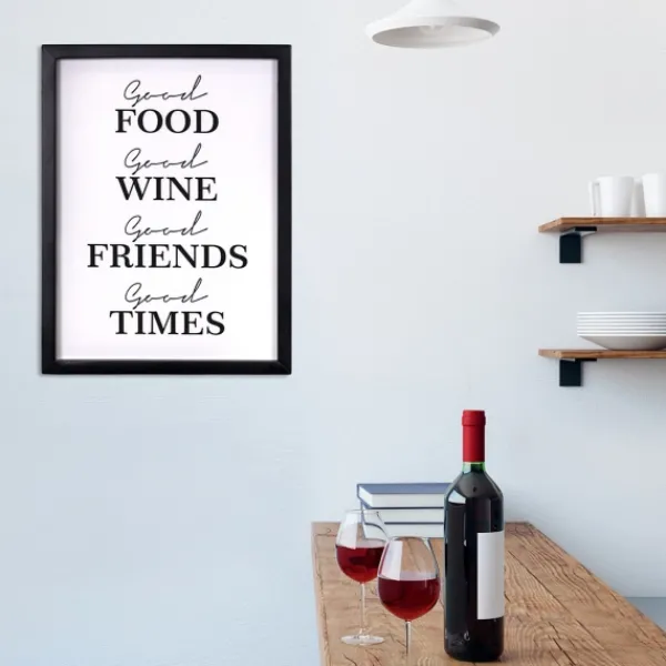 Wall Quotes & Signs-Kirkland's Home Good Food, Good Times Framed Wall Plaque White/Black