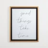 Wall Quotes & Signs-Kirkland's Home Good Things Take Time Framed Wall Plaque White/Black