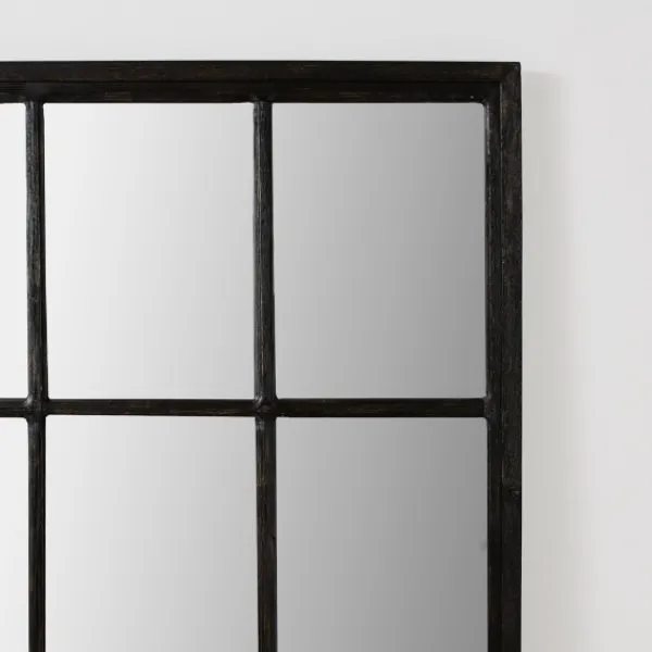 Full Length & Floor Mirrors-Kirkland's Home Grande Black Window Pane Leaner Mirror
