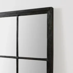 Full Length & Floor Mirrors-Kirkland's Home Grande Black Window Pane Leaner Mirror
