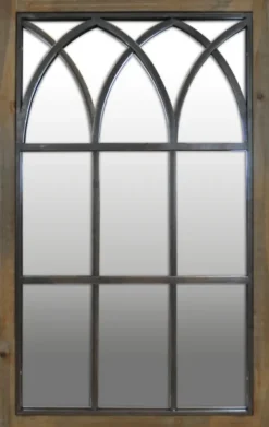 Decorative Mirrors-Kirkland's Home Grandview Arched Windowpane Mirror, 24X37.5 In. Brown