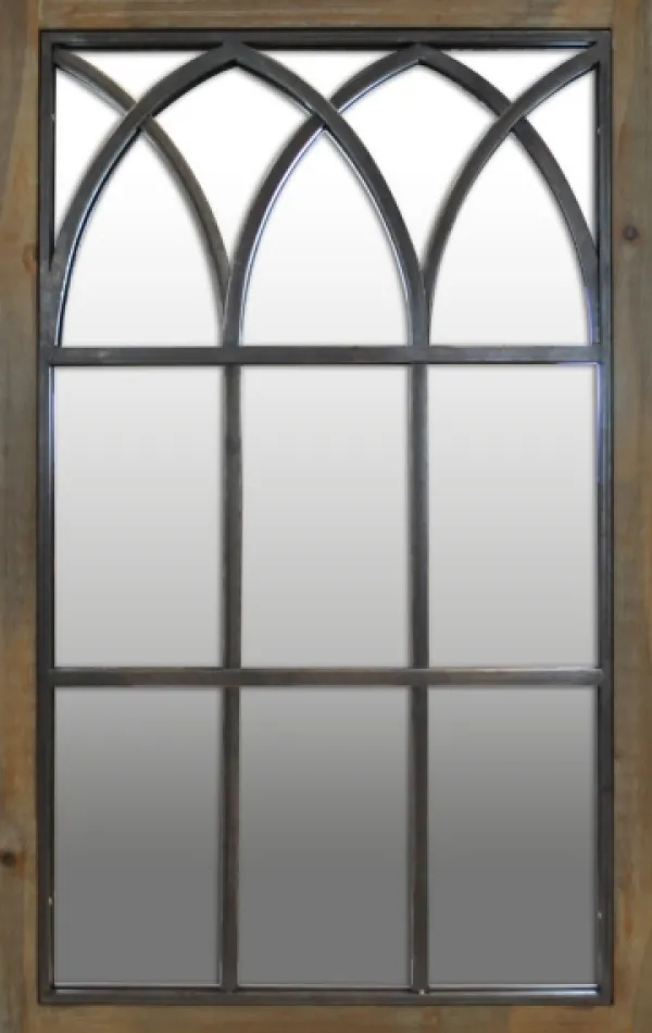 Decorative Mirrors-Kirkland's Home Grandview Arched Windowpane Mirror, 24X37.5 In. Brown